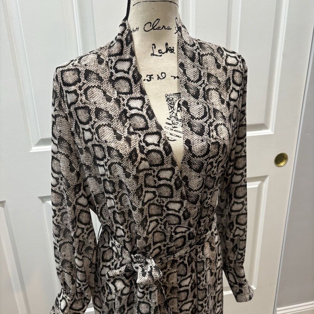 Good American Python Robe Cover Up Wrap Dress Size 1 Snake - Picture 3 of 13